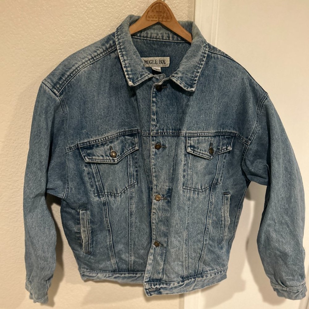 Bugle Boy Men's Denim Trucker Jacket Blue Size XL Button Down Pockets Outdoor